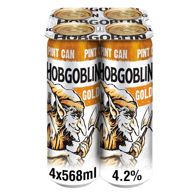 Hobgoblin Gold Ale Beer Pint Cans   4 x 568ml GOODS M&S   