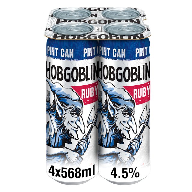 Hobgoblin Ruby Ale Beer Pint Cans   4 x 568ml GOODS M&S   