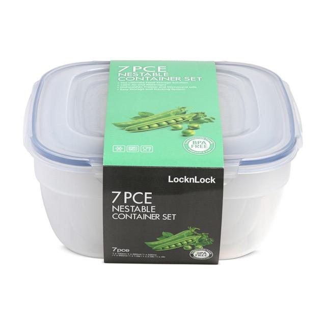 Lock & Lock Air Tight Space Saver Container Set   7 per pack GOODS M&S   