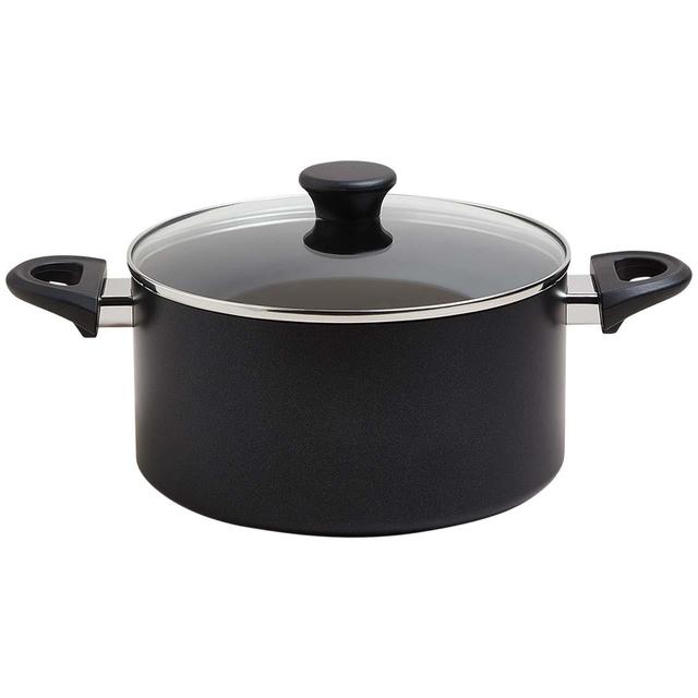 M&S Collection Aluminium 24cm Non-Stick Stock Pot Black GOODS M&S   