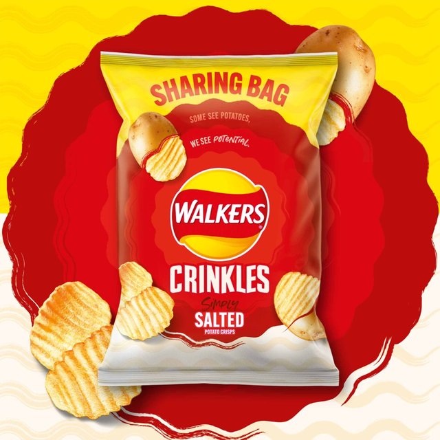 Walkers Crinkles Simply Salted Sharing Bag Crisps   140g GOODS M&S   