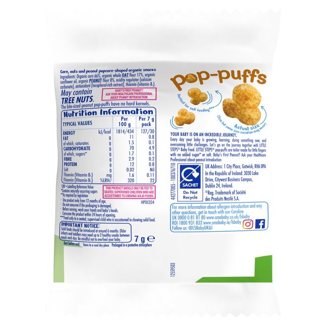 SMA Little Steps Pop-Puffs Peanut   7g