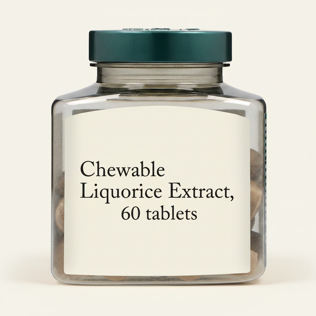 Holland & Barrett Chewable Liquorice 760mg 60 Tablets, imported from the UK
