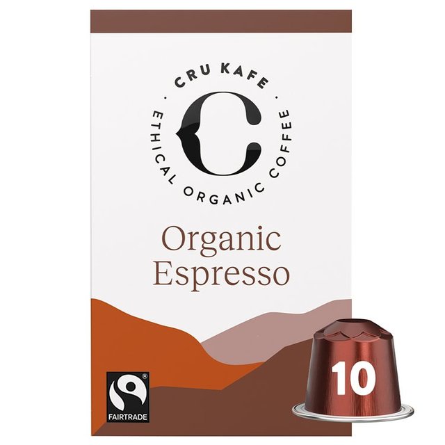 CRU Kafe Organic Fairtrade Espresso Pods 10s   10 per pack