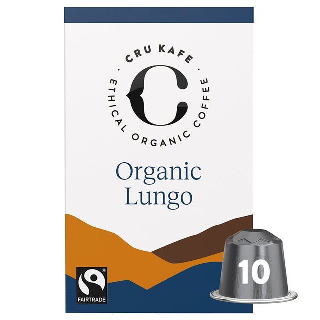 CRU Kafe Organic Fairtrade Lungo Pods 10s   10 per pack