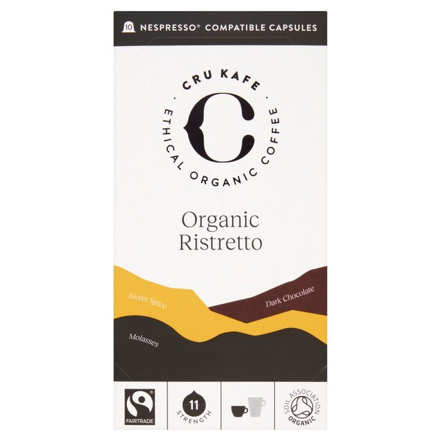 CRU Kafe Organic Fairtrade Ristretto Pods 10s   10 per pack