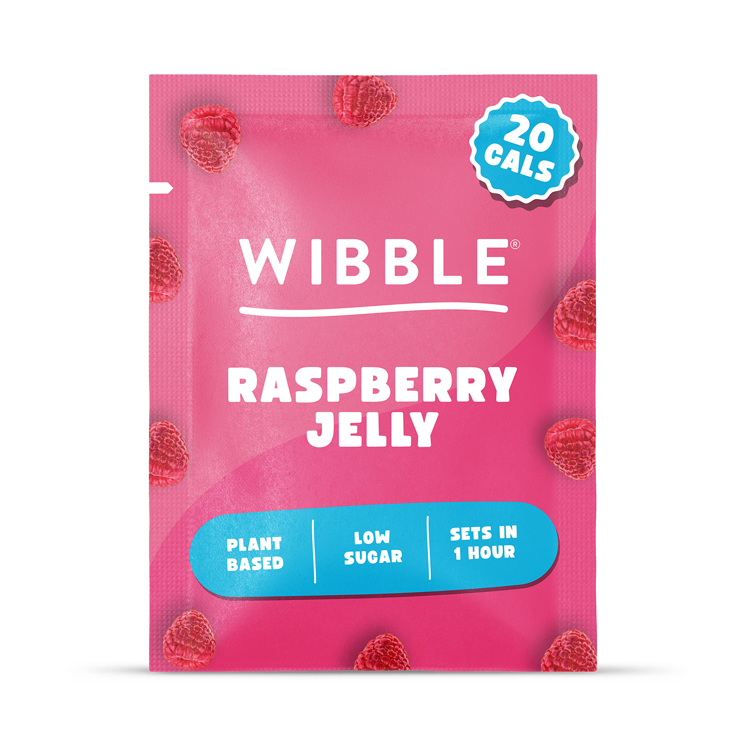 Wibble raspberry vegan jelly crystals 57g, imported from the UK