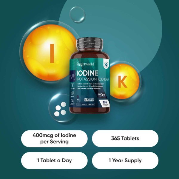 WeightWorld Iodine Tablets 400mcg 365 tablets, UK version