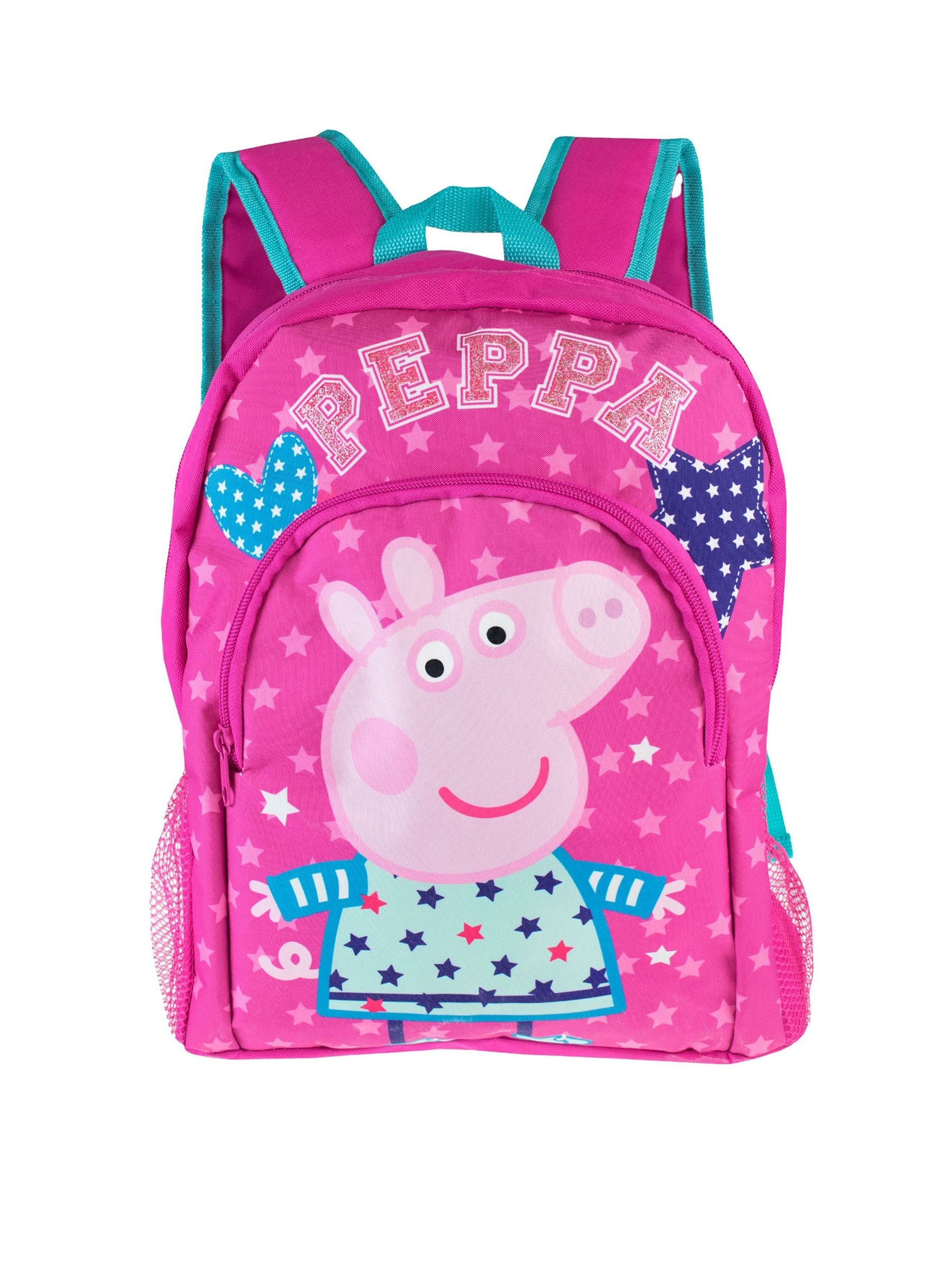 Peppa Pig pink backpack with hearts and stars (British brand)