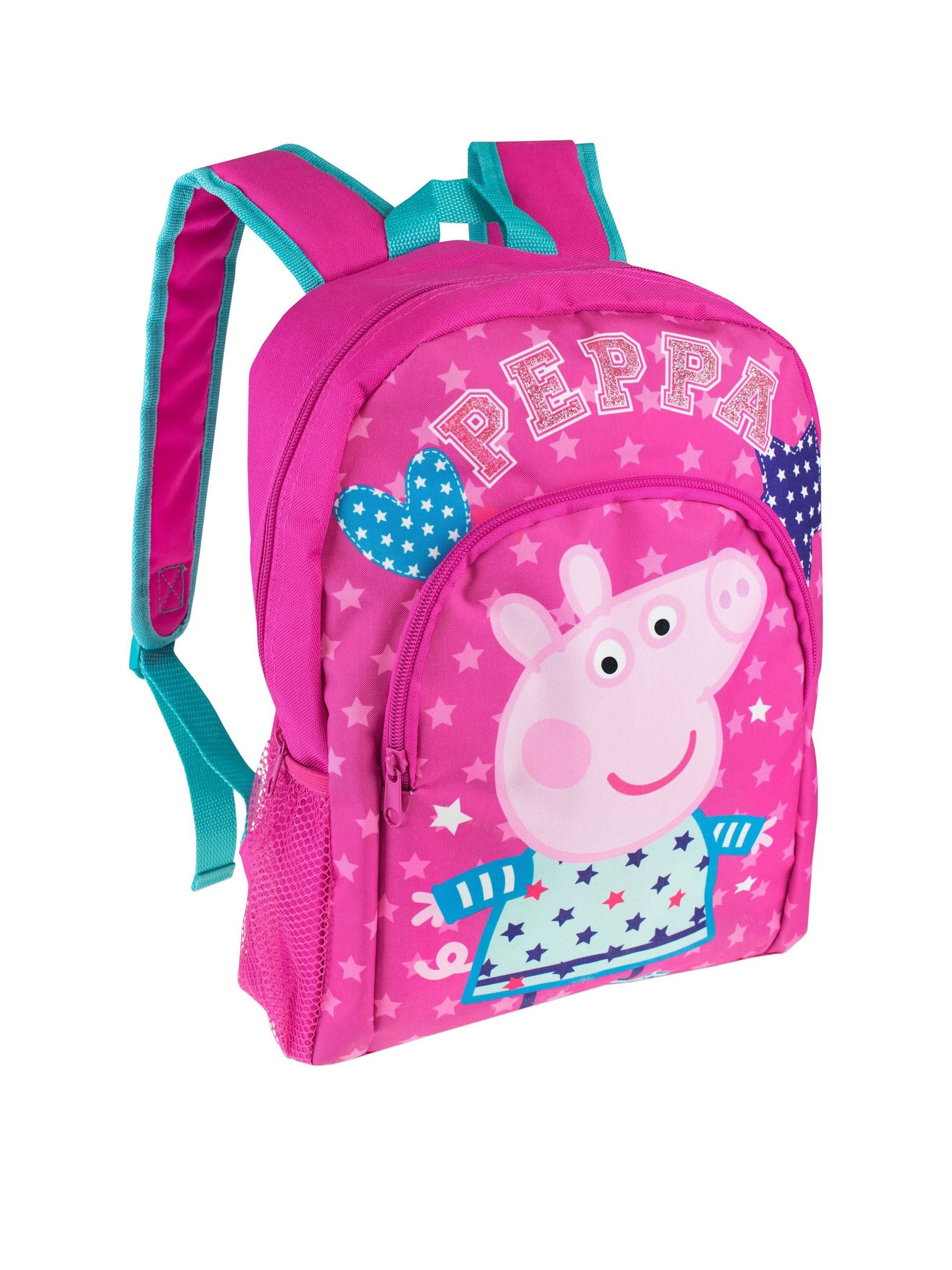 Peppa Pig pink backpack with hearts and stars (British brand)