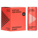 INTUNE Grapefruit & Mint Sparkling CBD Drink   4 x 250ml GOODS M&S   