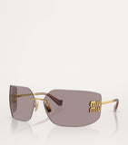 Miu Miu gold brown metal frame sunglasses MU 54YS, imported from the UK