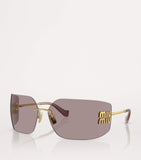 Miu Miu gold brown metal frame sunglasses MU 54YS, imported from the UK