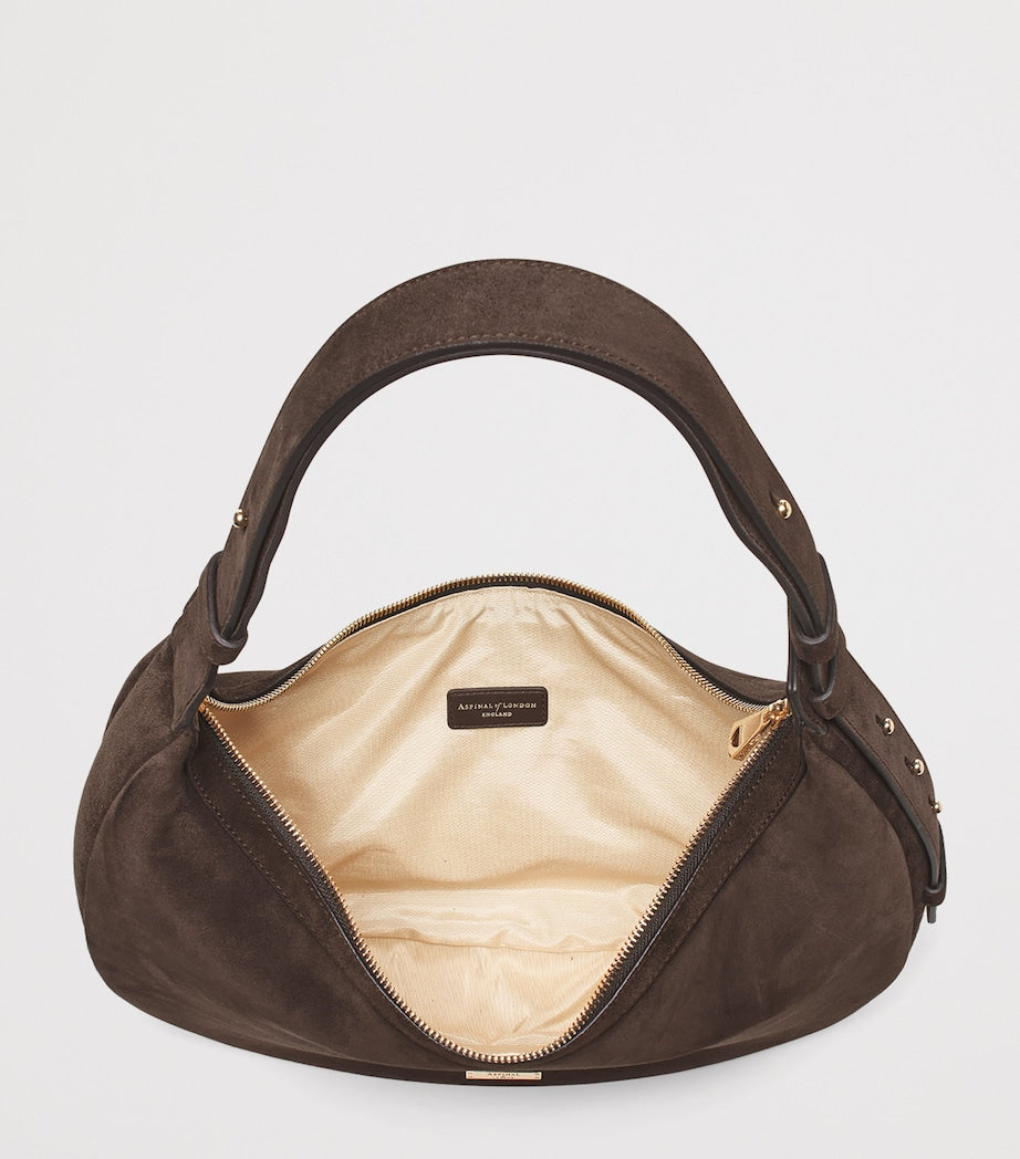 Aspinal of London suede Hudson Crescent cross-body bag, UK version