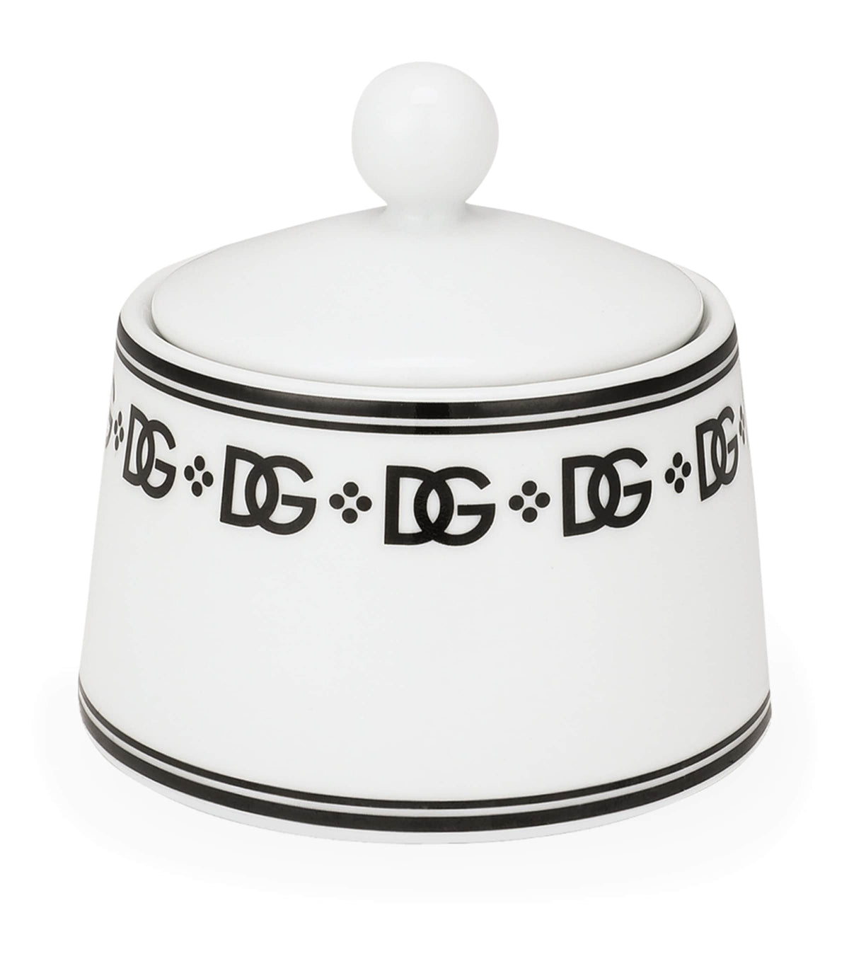 Dolce&Gabbana Casa porcelain sugar bowl with lid, 10cm diameter - British product