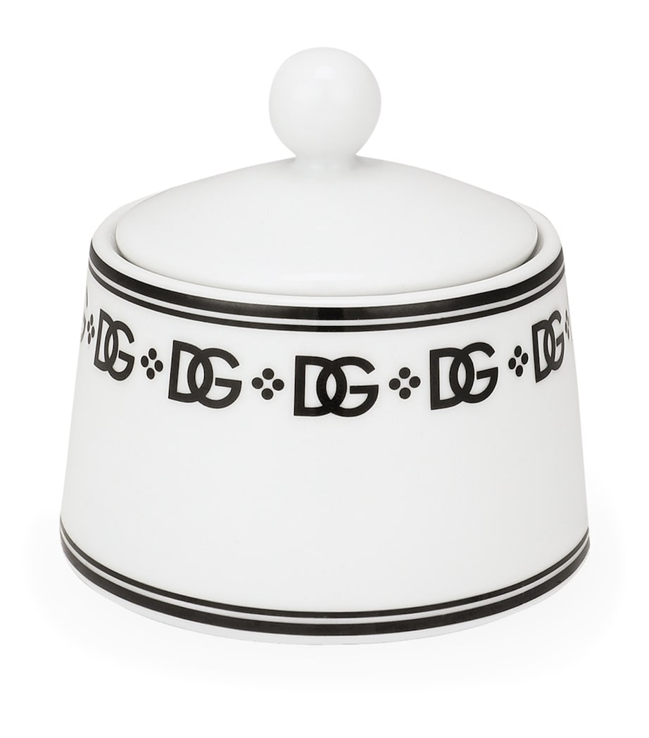 Dolce&Gabbana Casa porcelain sugar bowl with lid, 10cm diameter - British product
