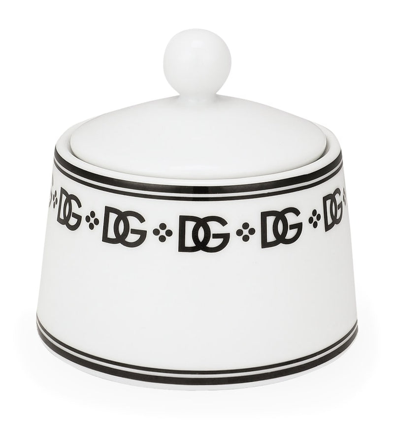 Dolce&Gabbana Casa porcelain sugar bowl with lid, 10cm diameter - British product