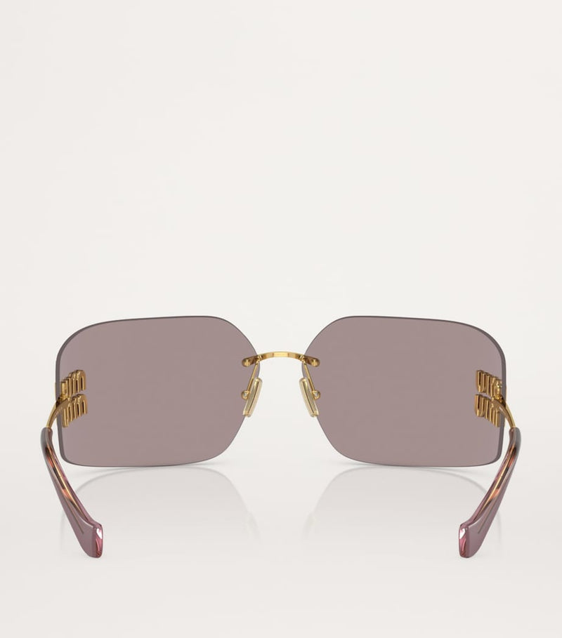 Miu Miu gold brown metal frame sunglasses MU 54YS, imported from the UK