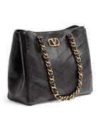 Leather Laseine Tote Bag