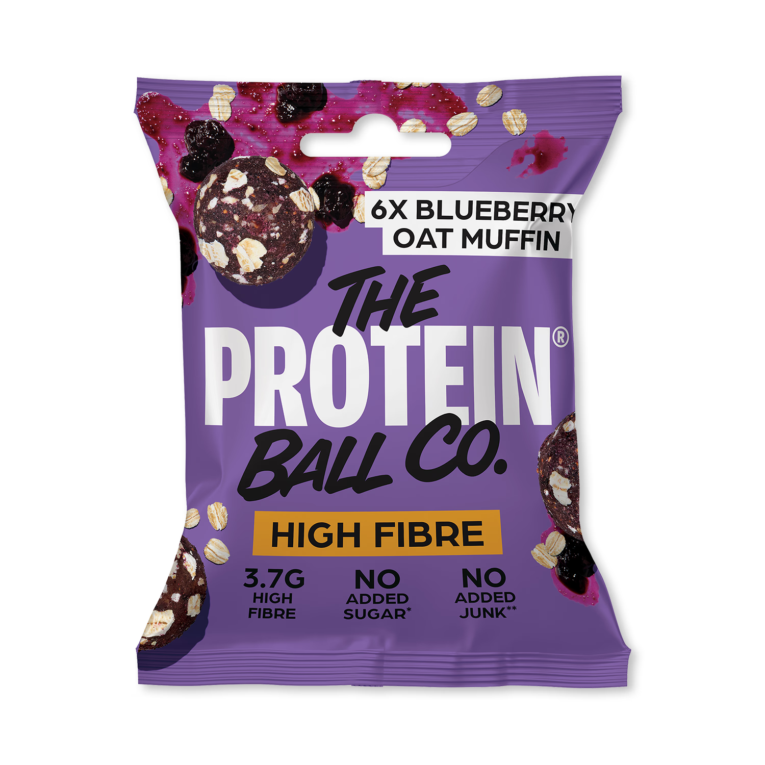 Ballsy blueberry oat muffin high fibre single bag, UK version