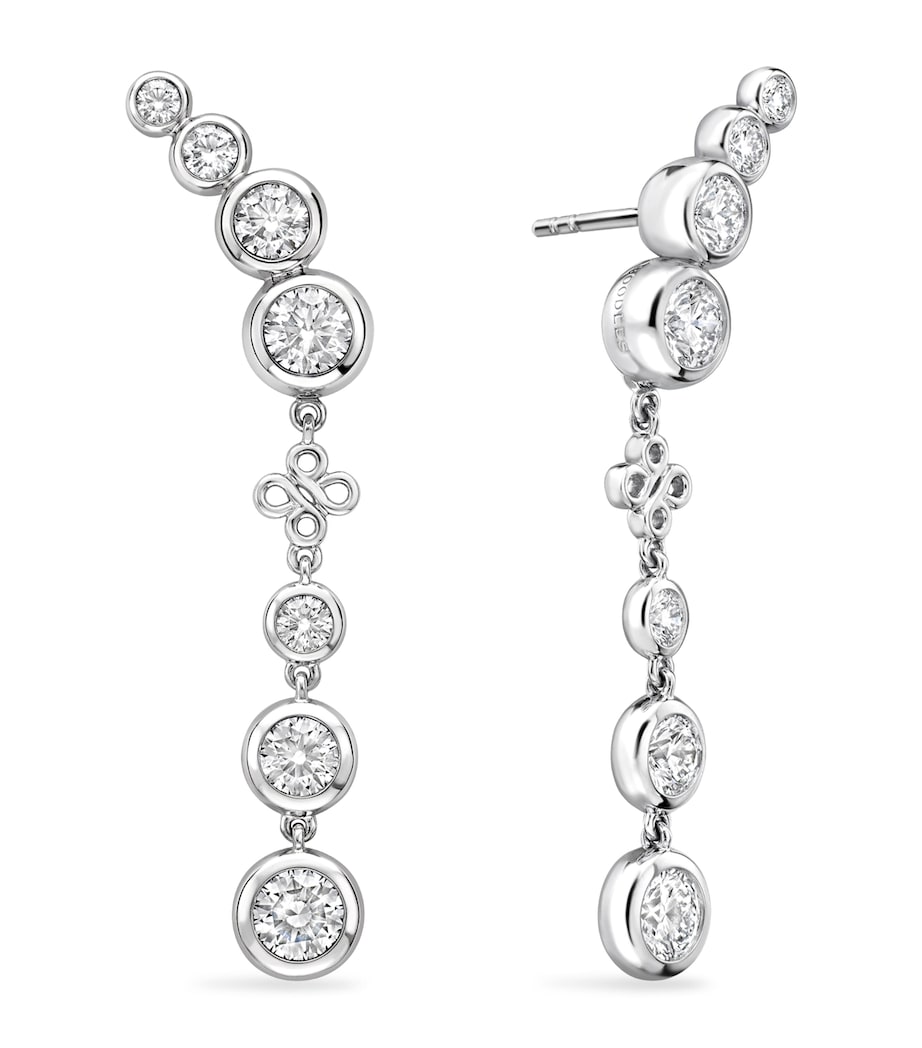 Boodles platinum diamond earrings Long Beach collection, imported from the UK