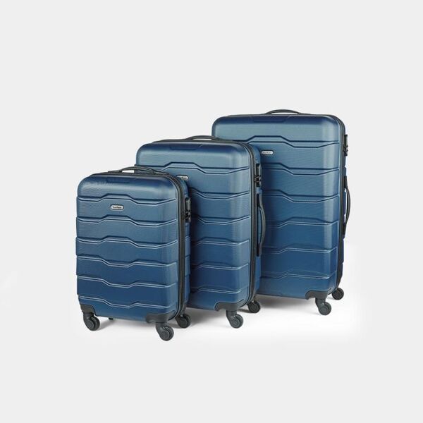 VonHaus ABS luggage set navy 3-piece - British product