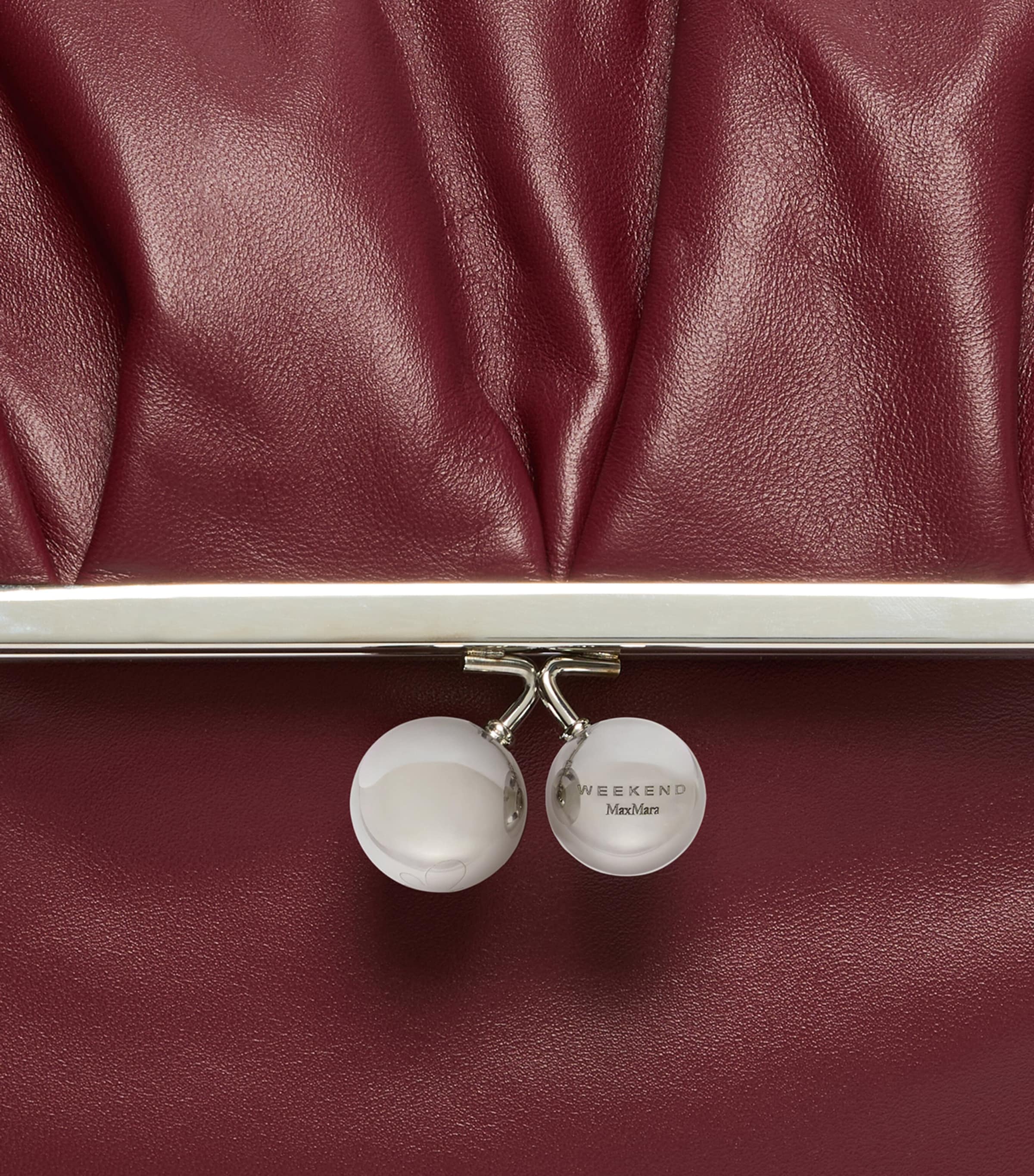 Weekend Max Mara Pasticcino leather clutch bag (British brand)