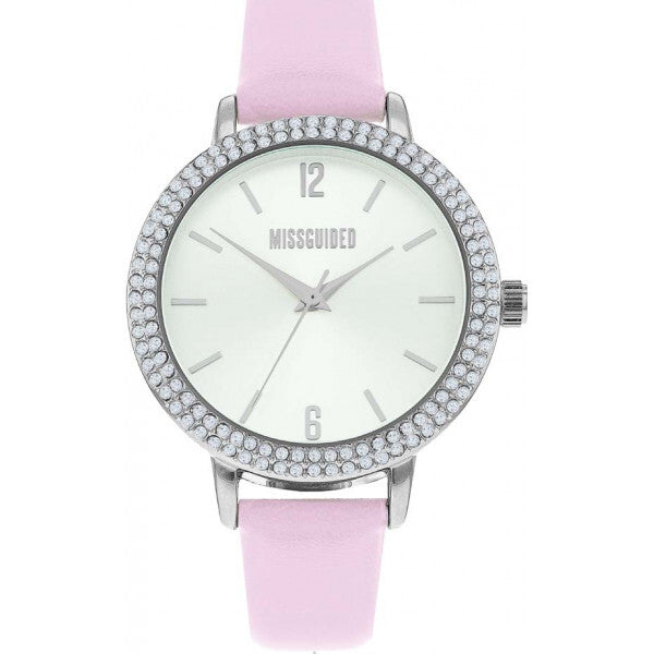 Missguided clear ladies watch synthetic leather strap alloy case, imported from the UK