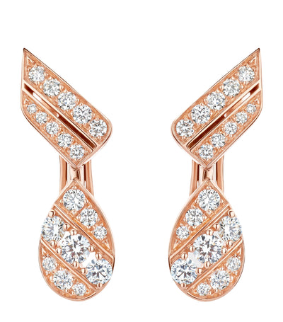 Harrods Chaumet Rose Gold and Diamond Joséphine Aigrette Earrings- Buy online at McGrocer