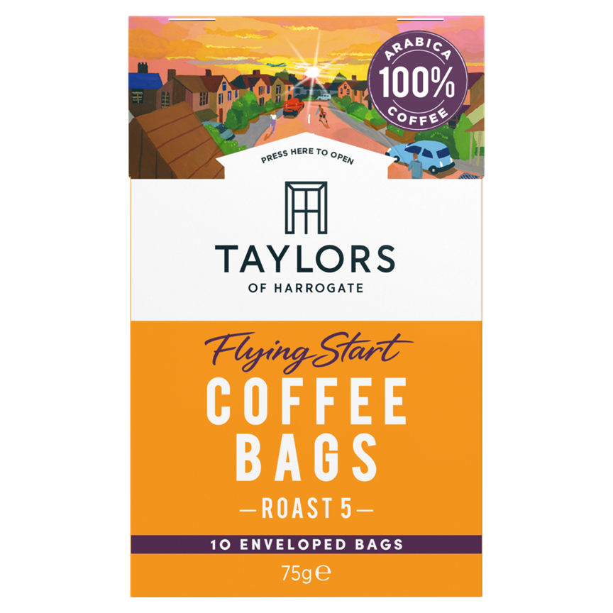 Taylors of Harrogate Flying Start Coffee Bags 10 Enveloped Bags GOODS ASDA   