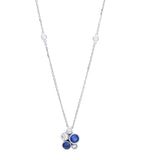 Boodles Raindance necklace in platinum with diamonds and sapphires 45cm, UK version