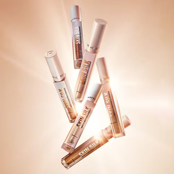 Revolution Skin Silk Brightener Concealer Medium Yellow, imported from the UK