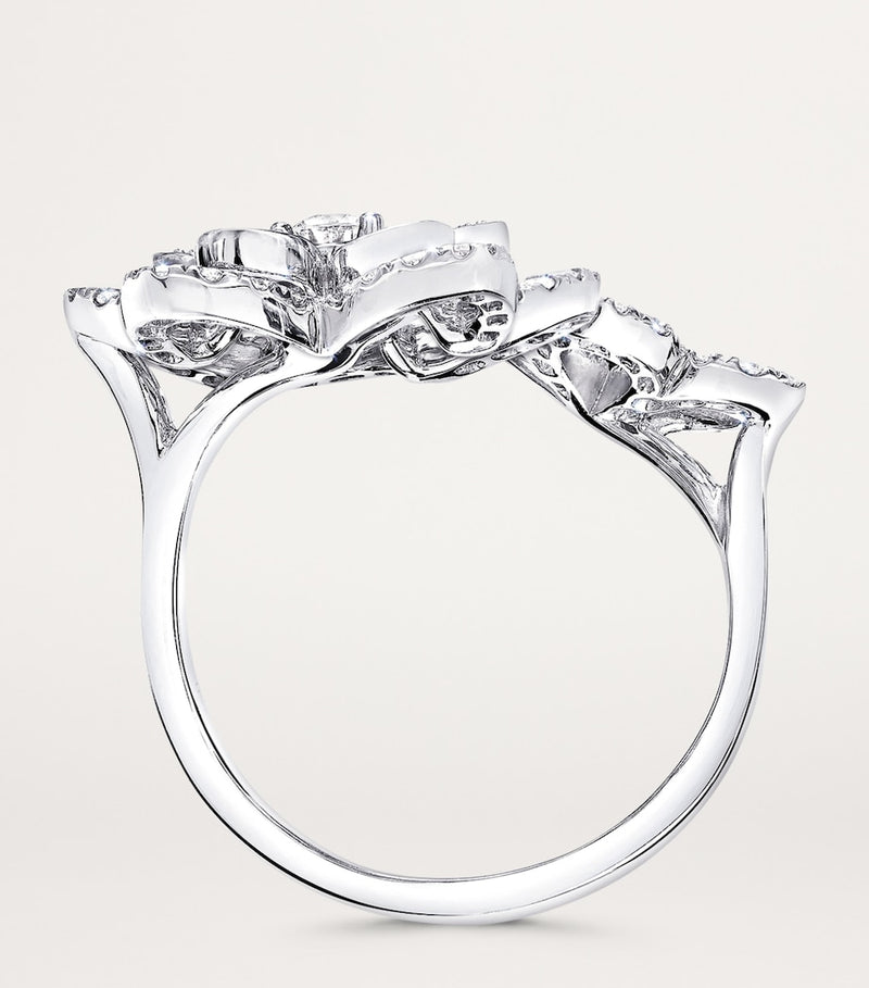 Graff Wild Flower ring white gold diamond, imported from the UK