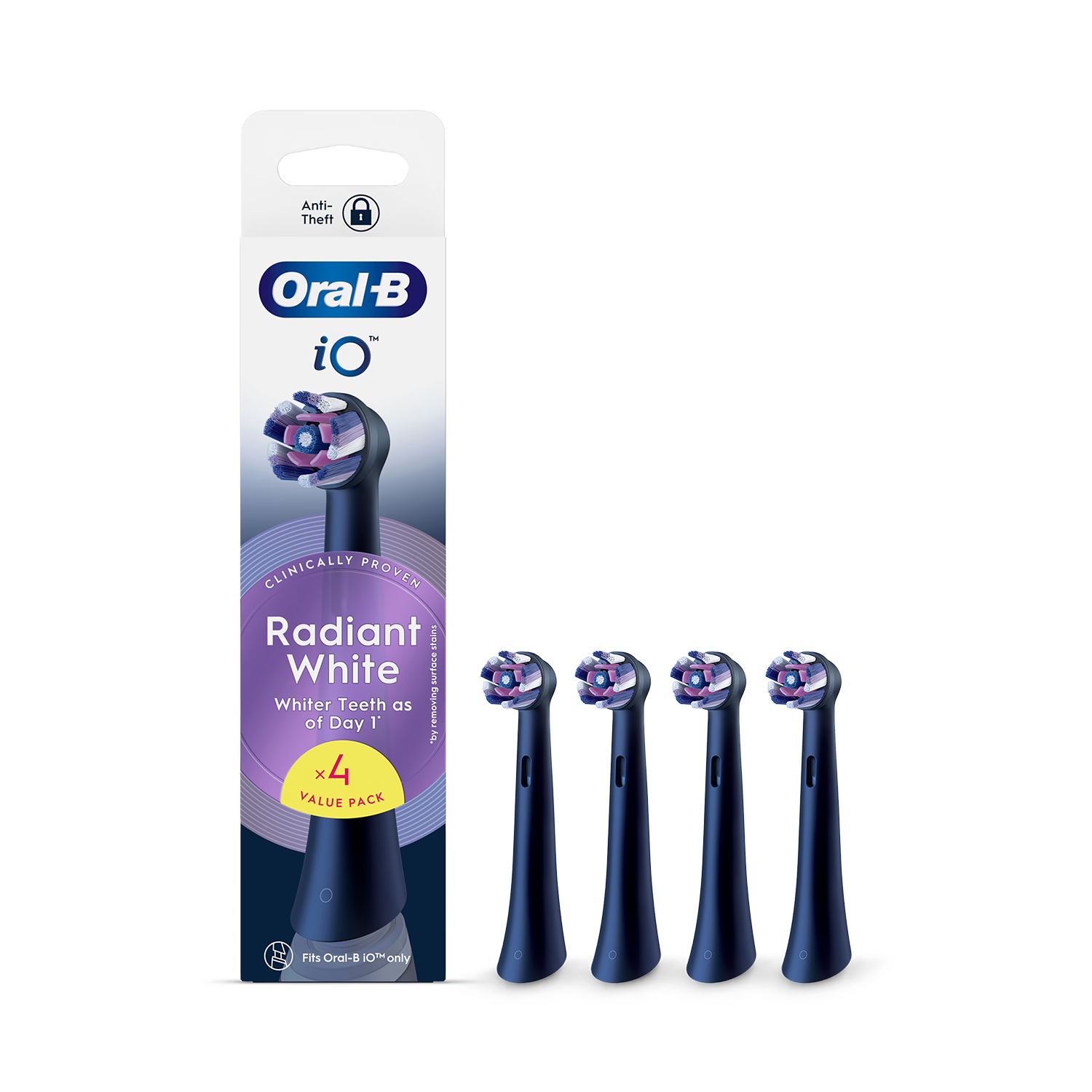 Oral-B iO Radiant White toothbrush heads 4 pack - British product