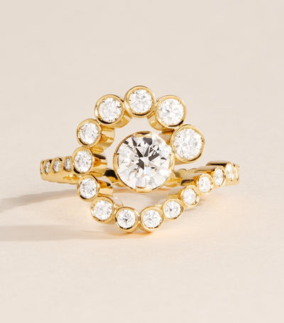 Harrods Sophie Bille Brahe Yellow Gold and Diamond Ensemble Escargot Ring- Buy online at McGrocer