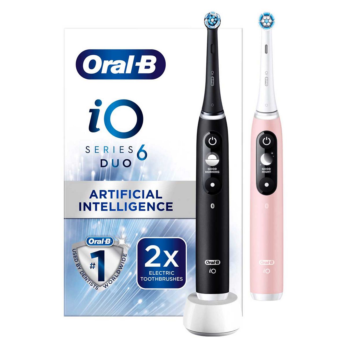 Oral-B iO6 Electric Toothbrush - Black Lava & Pink Sand Duo Pack Dental Boots   