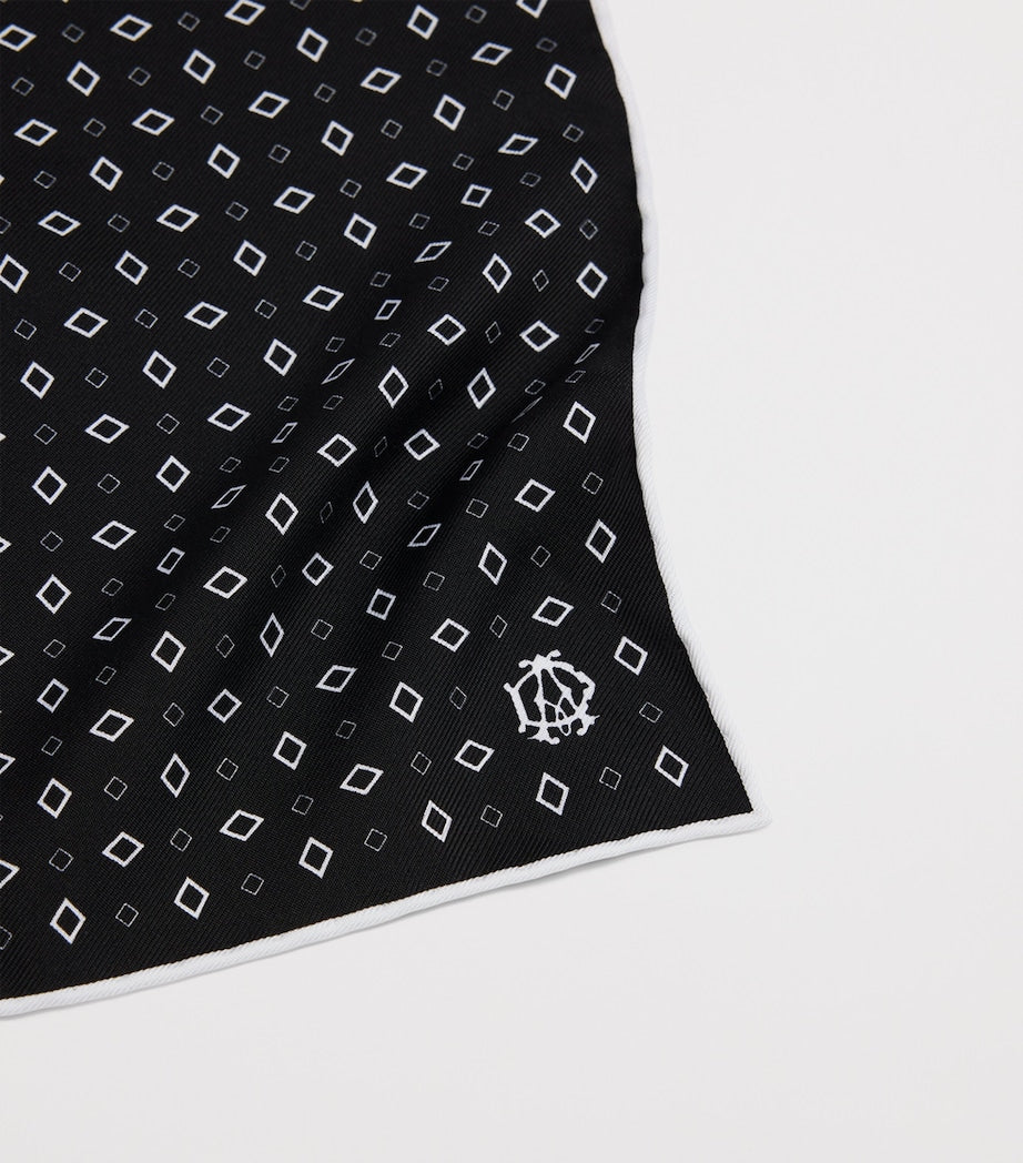 Dunhill mulberry silk polka dot pocket square (British brand)