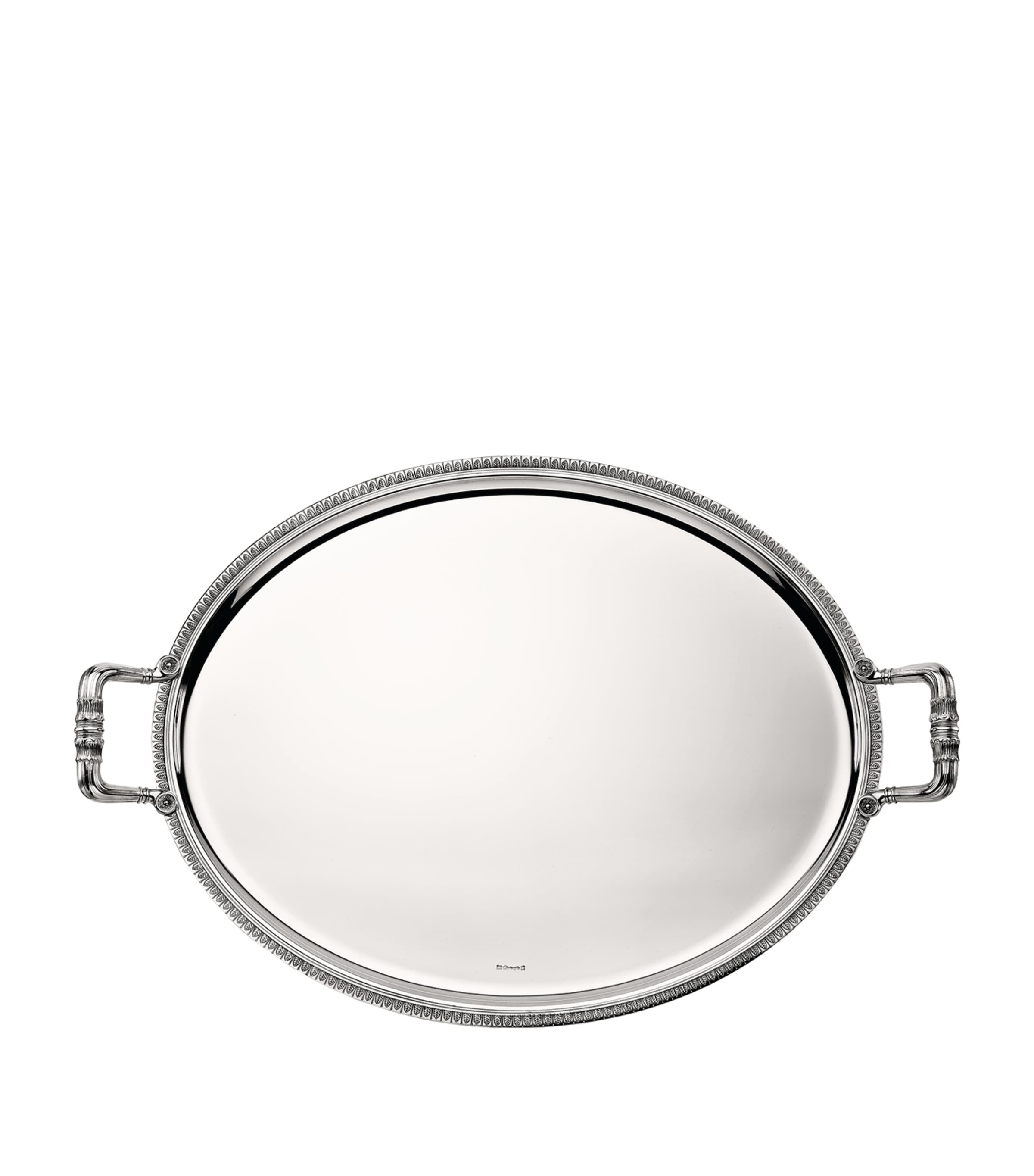 Christofle silver-plated Malmaison oval tray 53cm x 42cm - British product