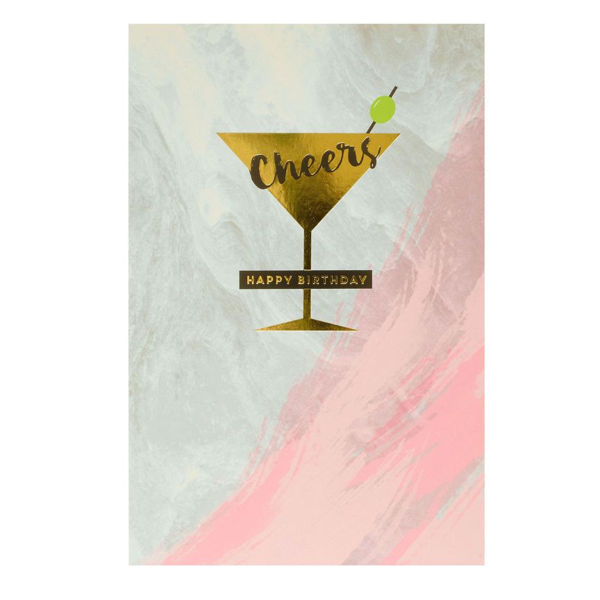 George Home Cheers Martini Birthday Card General Household ASDA   