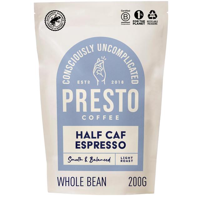 Presto Half Caf Espresso Coffee Beans   200g GOODS M&S   