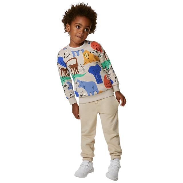 M&S Cotton Rich Animal Sweatshirt 2-7 Years Calico Mix