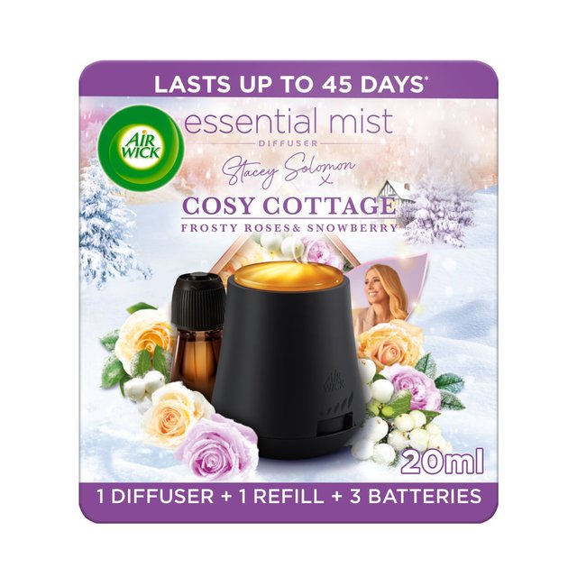 Airwick Essential Mist Kit Cosy Cottage Frosted Roses & Snowberry   20ml GOODS M&S   