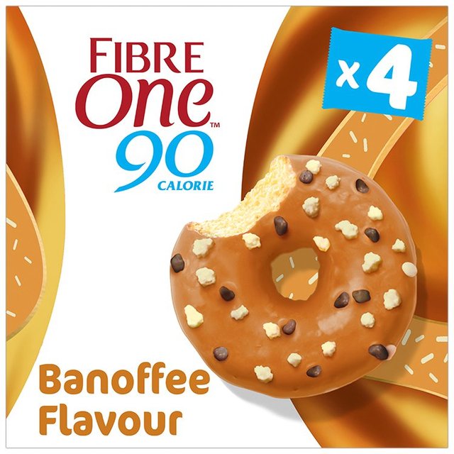 Fibre One 90 Calorie Doughnuts Banoffee Flavour   4 x 23g GOODS M&S   