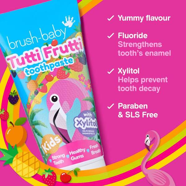 Brush Baby Tutti Frutti toothpaste 50ml, imported from the UK