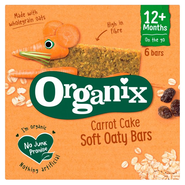 Organix Carrot Cake Organic Soft Oaty Bars Toddler Snack Multipack    6 x 23g GOODS M&S   