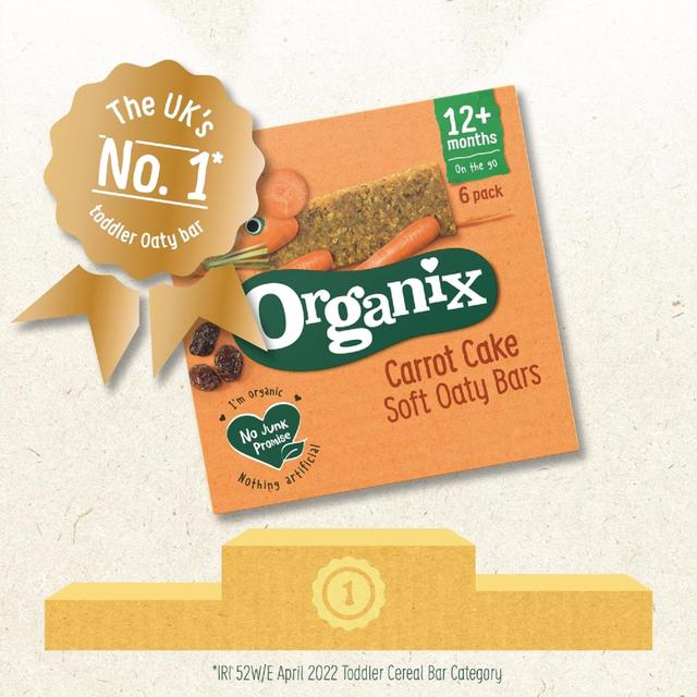 Organix Carrot Cake Organic Soft Oaty Bars Toddler Snack Multipack    6 x 23g