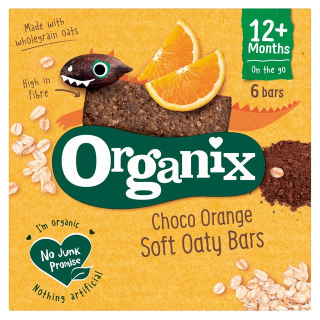 Organix Choco Orange Organic Soft Oaty Bars Toddler Snack Multipack   6 x 23g