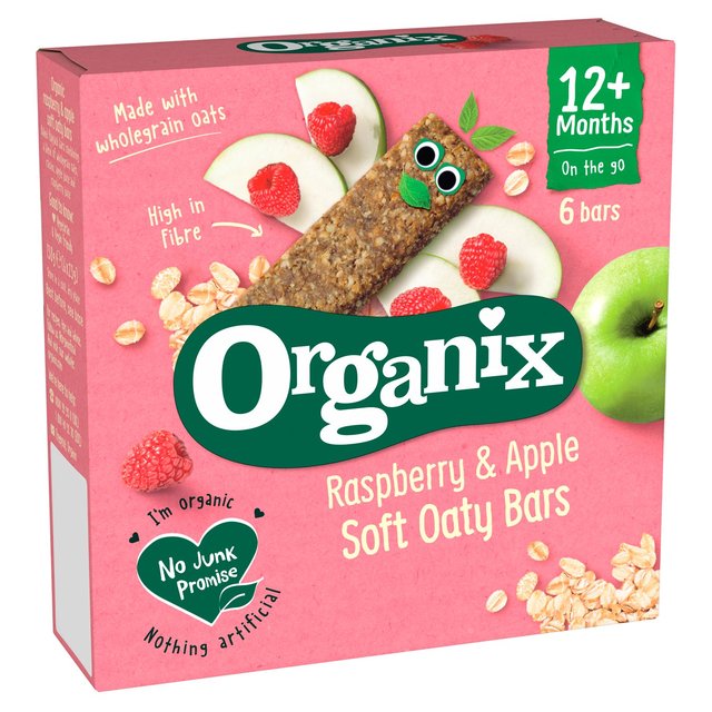 Organix Raspberry & Apple Organic Soft Oaty Bars Toddler Snack Multipack   6 x 23g GOODS M&S   