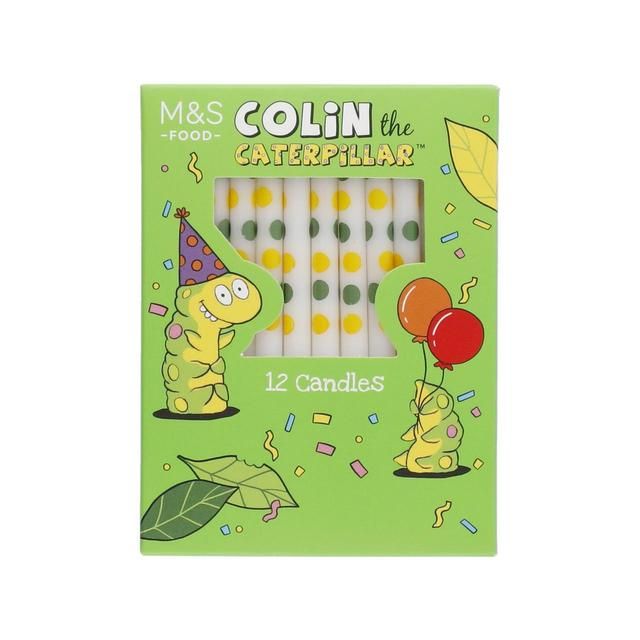 M&S Colin Caterpillar Spotty Cake Candles   12 per pack