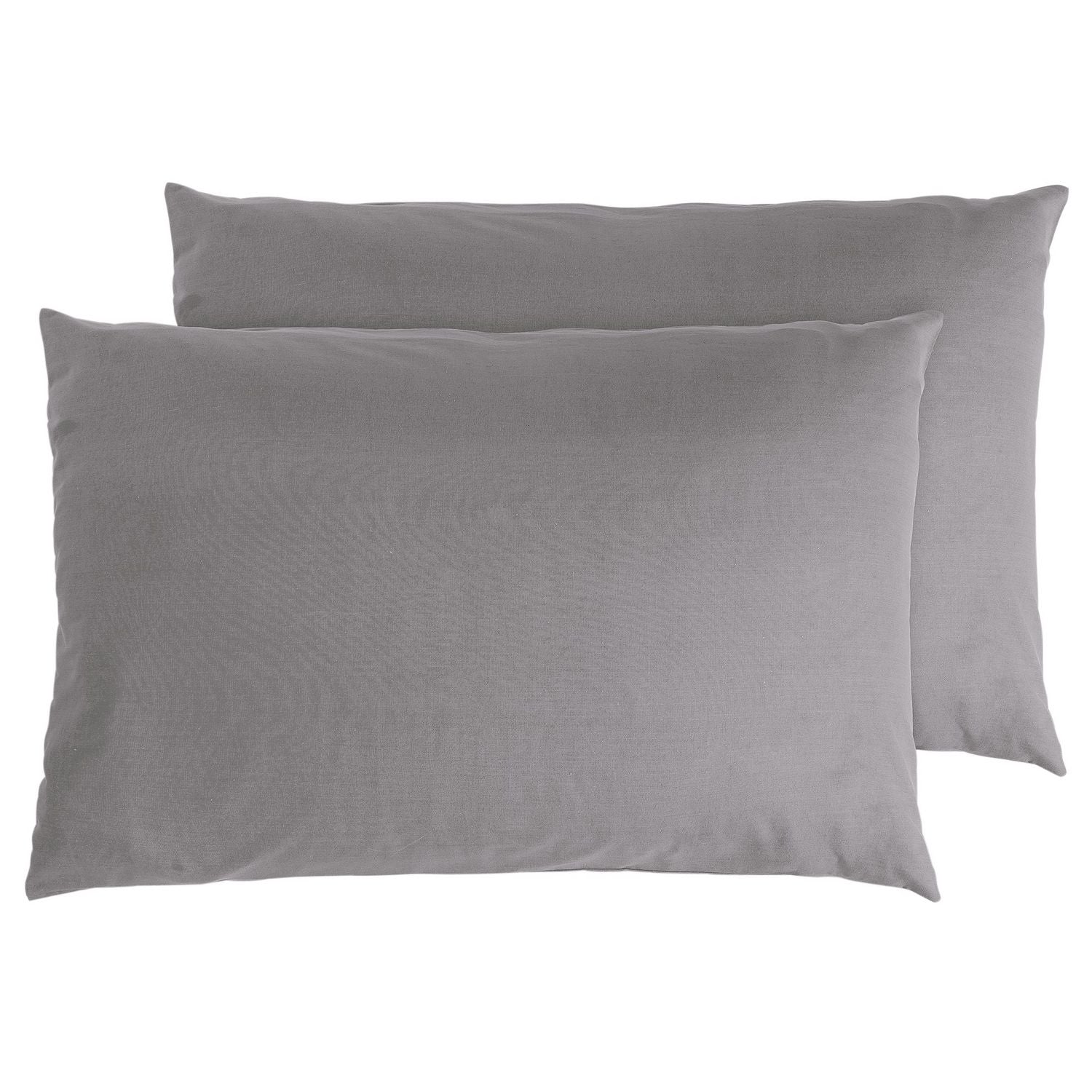 Habitat Easycare Plain Standard Pillowcase Pair - Grey